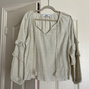 CJLA Cream tassel blouse NWOT